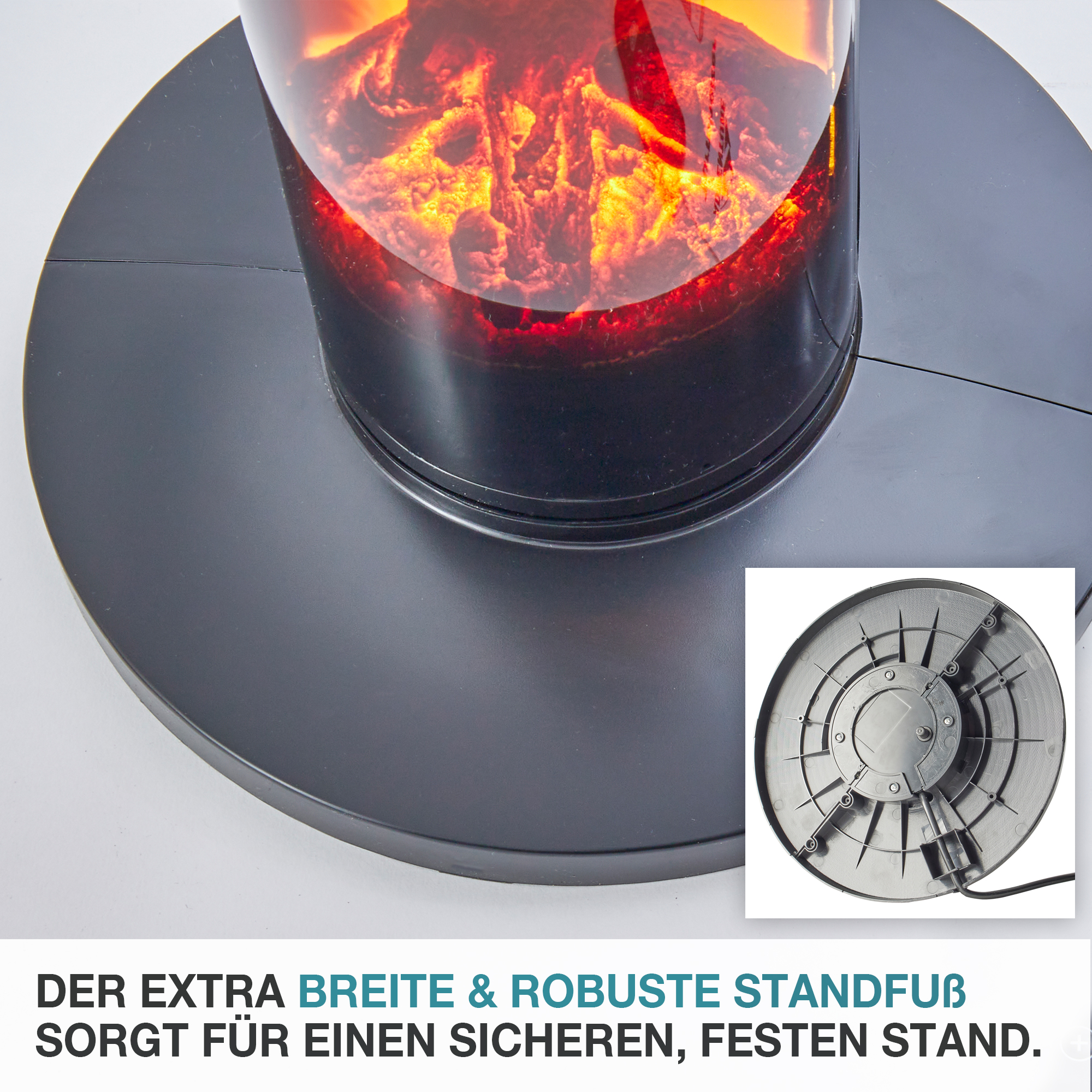 Turmheizer TH-500 mit extra breitem und robustem Standfuß für sicheren festen Stand