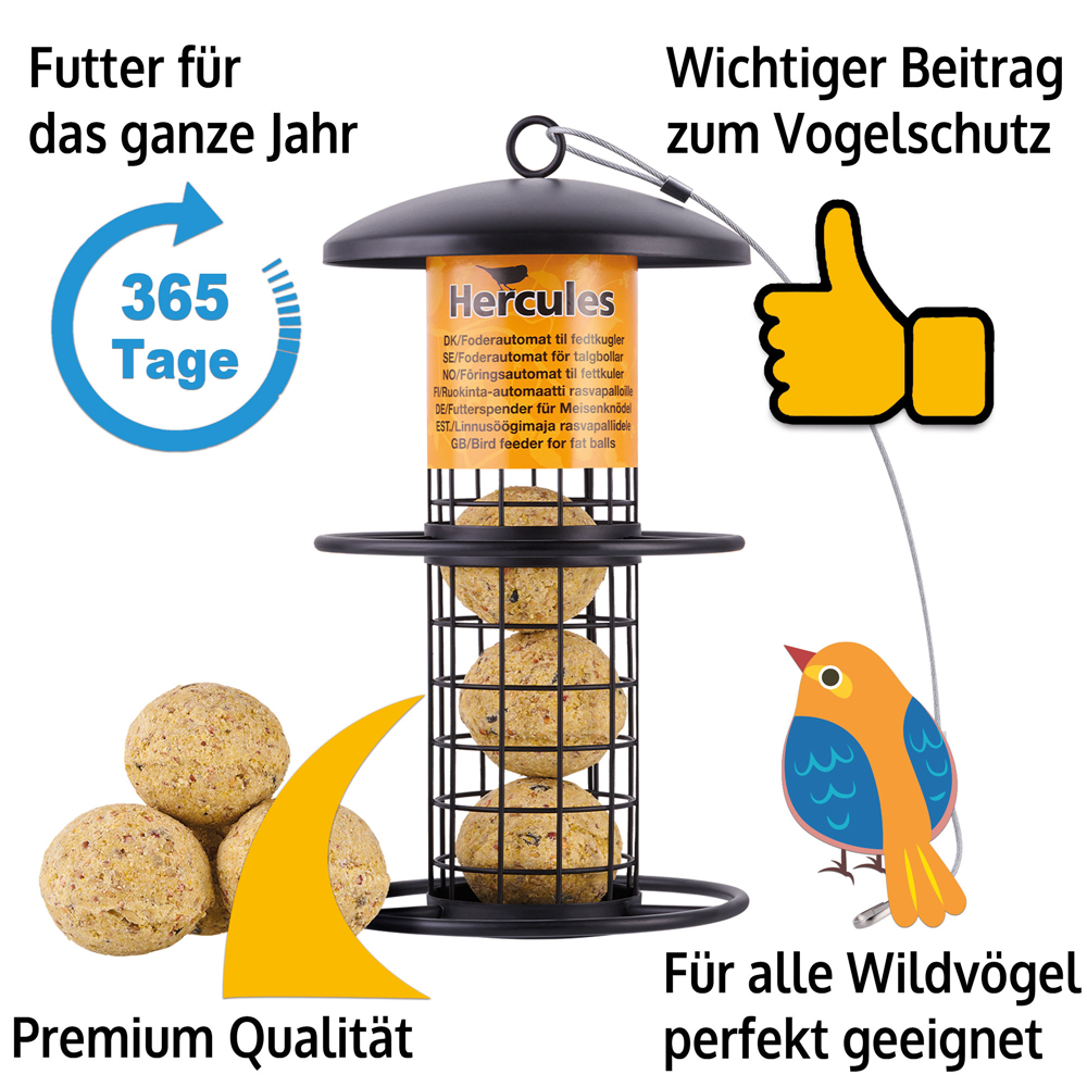 Das Futtersilo bietet das ganze Jahr über Premium-Qualität und ist perfekt für alle Wildvögel geeignet. Es trägt einen wichtigen Beitrag zum Vogelschutz bei und sorgt für eine sichere und kontinuierliche Futterversorgung deiner gefiederten Freunde