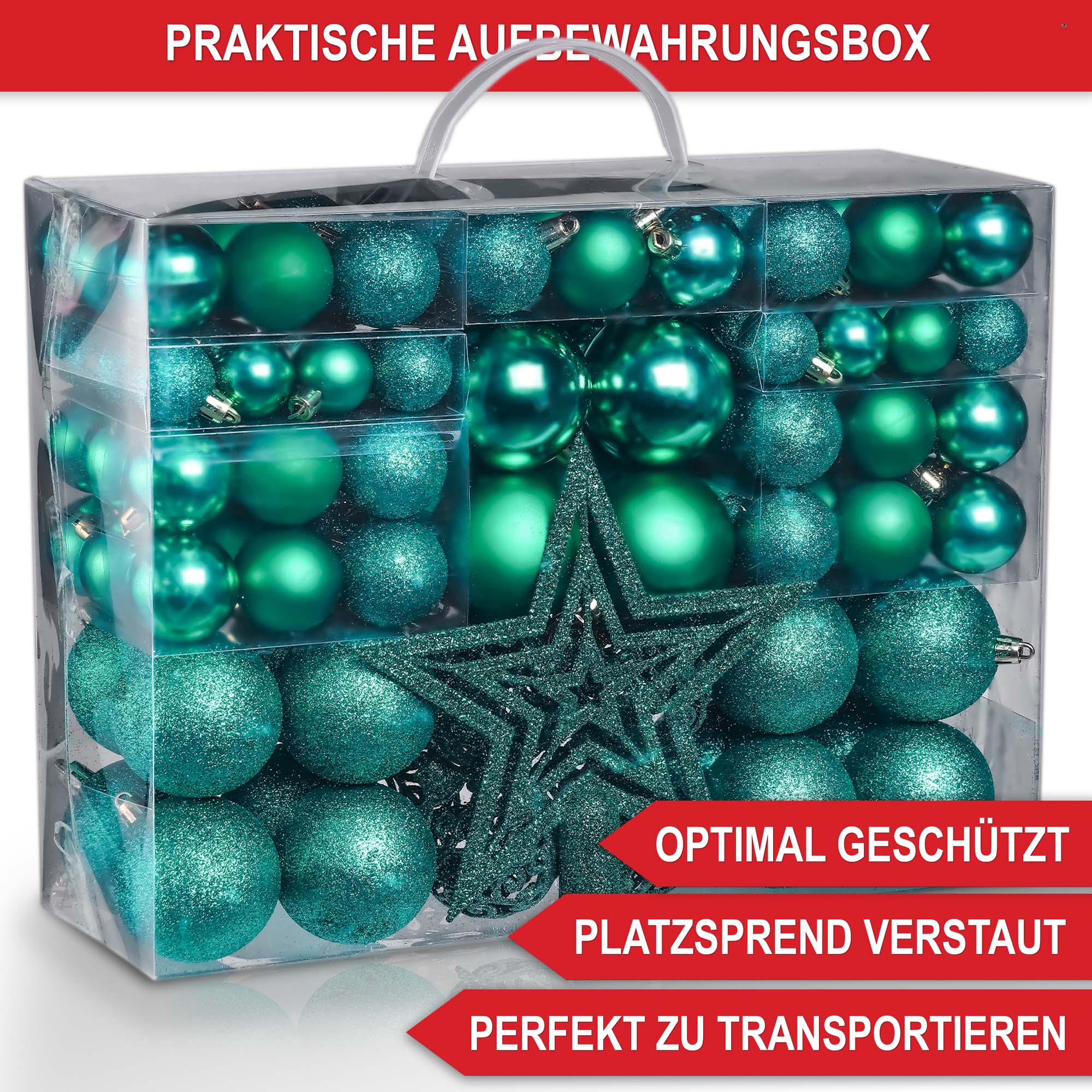 Weihnachtskugeln Aufbewahrungsbox gruen