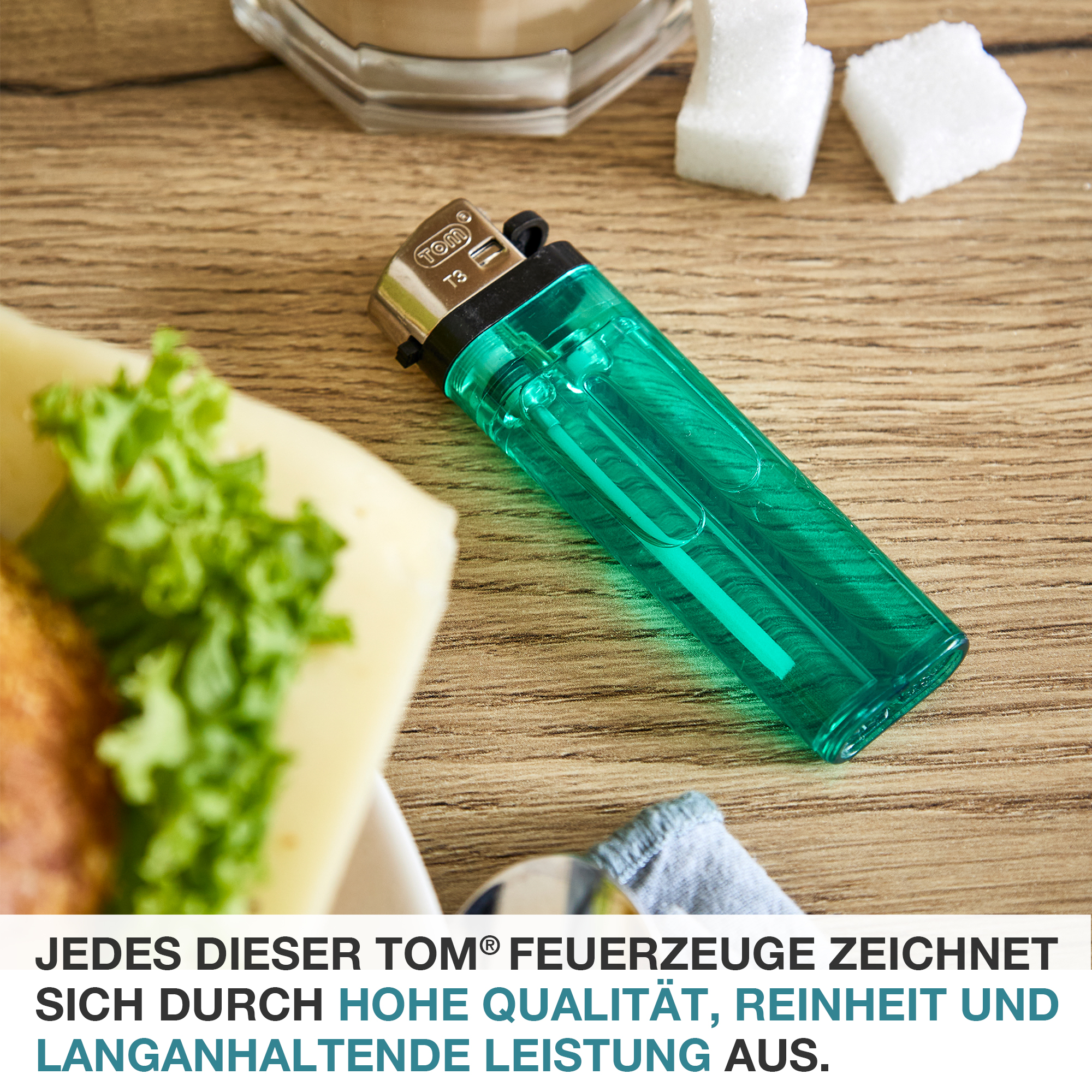 Hohe Qualität der TOM Elektronikfeuerzeuge - Reinheit und langanhaltende Leistung - Flamme - Feuer - Zündgerät - Gasanzünder - Lichtspender