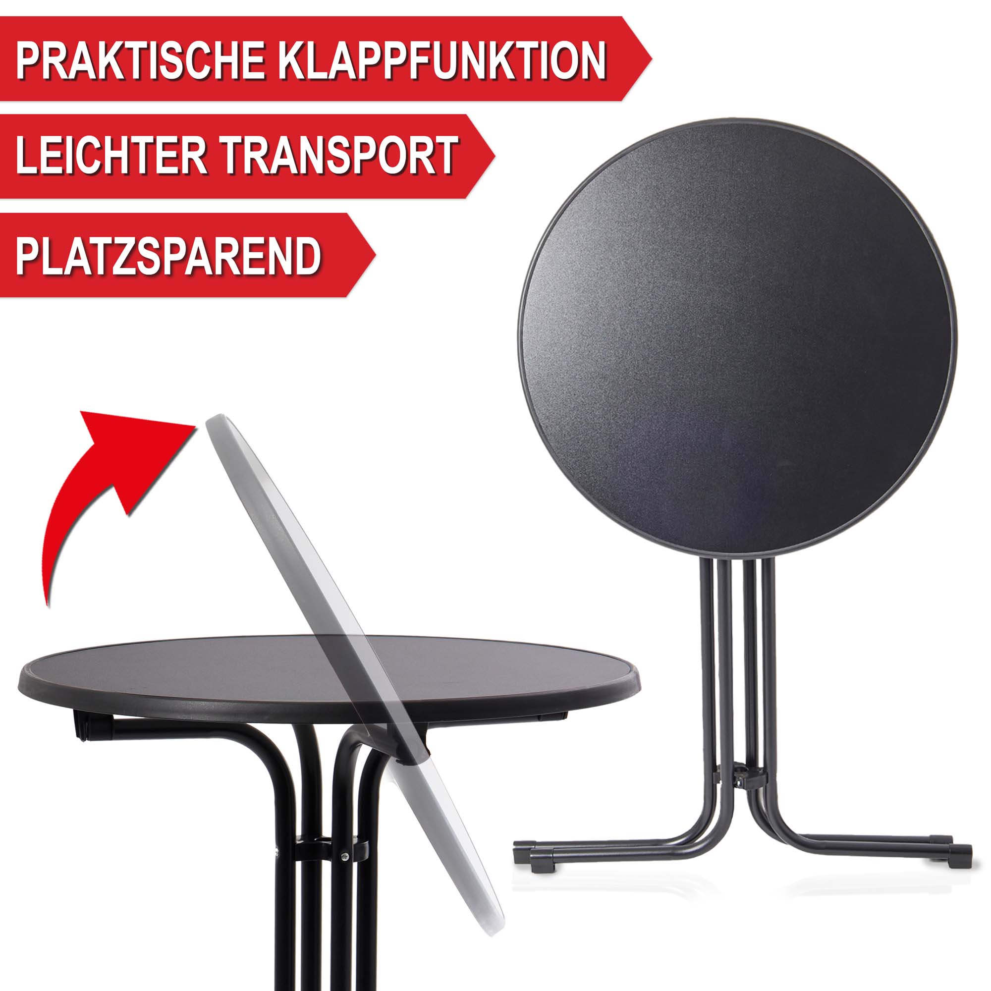  Stehtisch mit Tischhusse - Praktische Klappfunktion leichter Transport platzsparend - Bistrotisch mit Husse - Empfangstisch mit Überzug - Partytisch mit Tischdecke