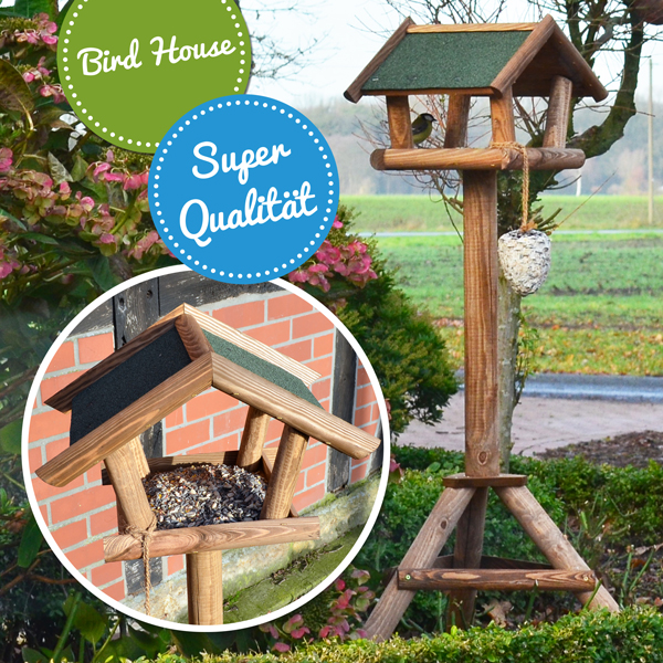 Das Vogelhaus Bird House bietet erstklassige Qualität und eine robuste Konstruktion, die eine ideale Futterstelle für Vögel im Garten schafft