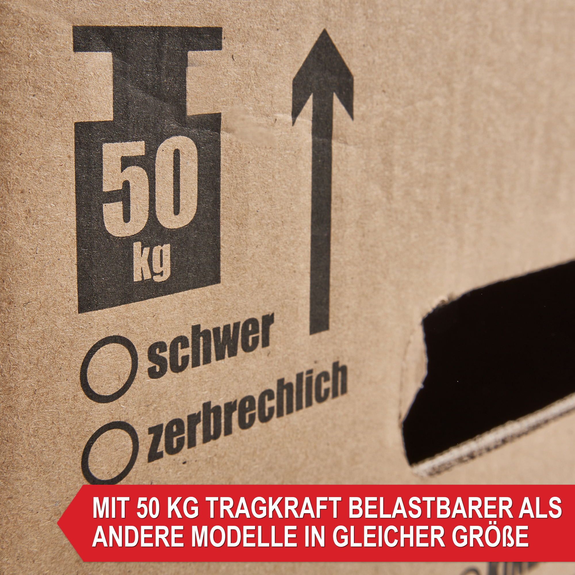 Umzugskarton - Verpackungskarton - Stabile Kartons für Umzug und Lagerung - Mit 50 kg Tragkraft belastbarer als andere Modelle in gleicher Größe - Extra Stabil und Langlebig - Verstärkte Griffe - Doppelt verstärkter Schmetterlingsboden - Transportkarton