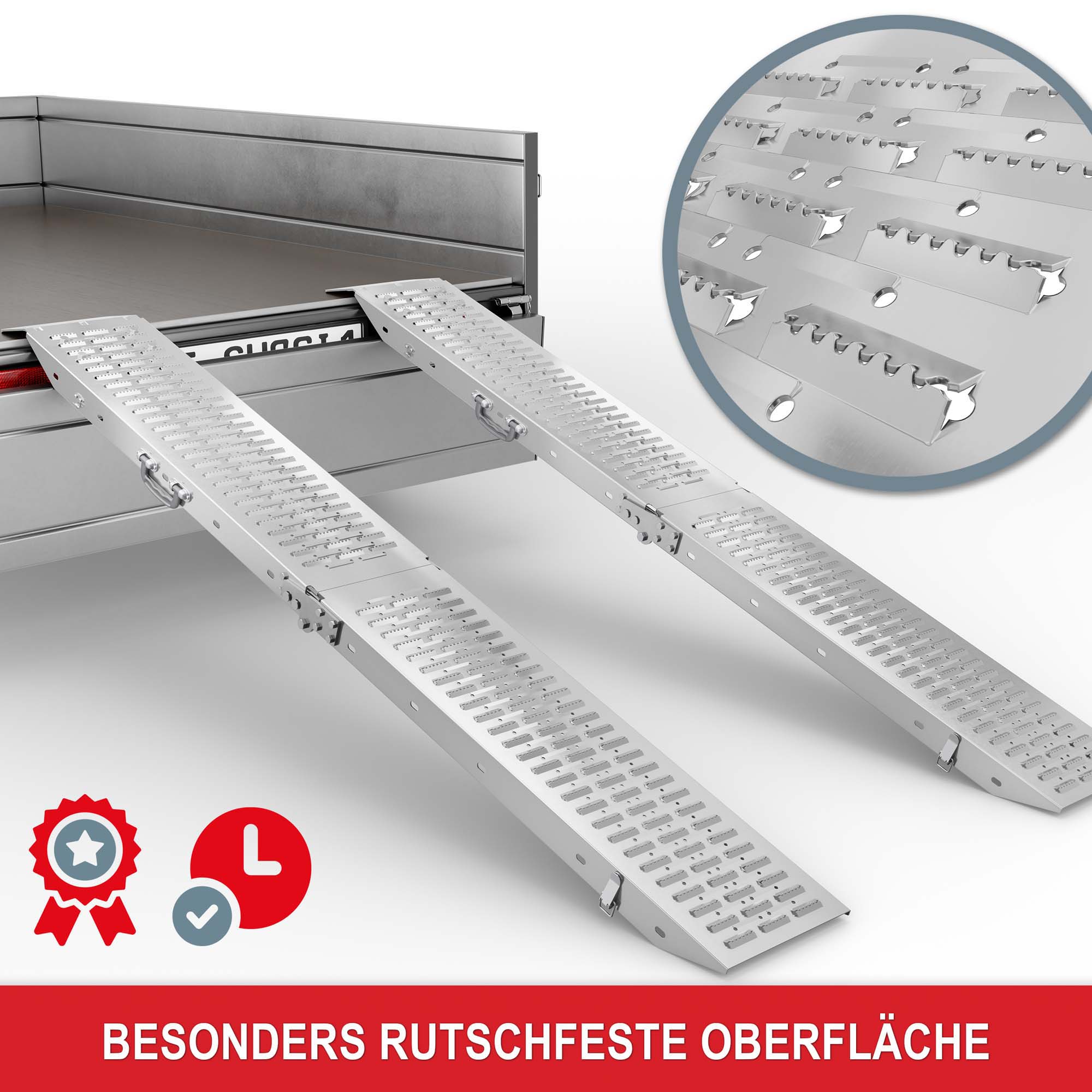 Auffahrrampen Stahl besonders Rutschfeste Oberflaeche