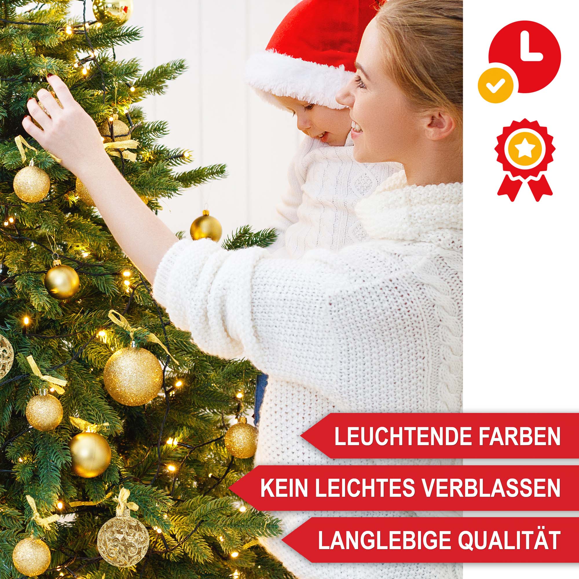 Weihnachtskugeln langlebige Qualitaet gold