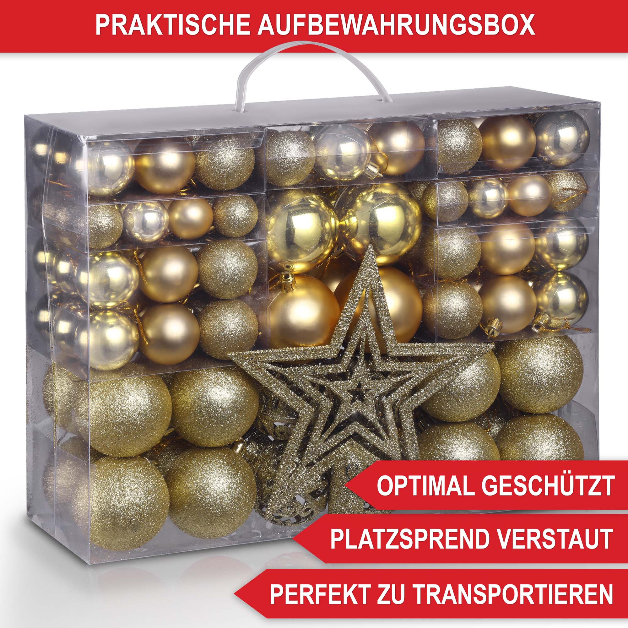 Weihnachtskugeln Aufbewahrungsbox gold