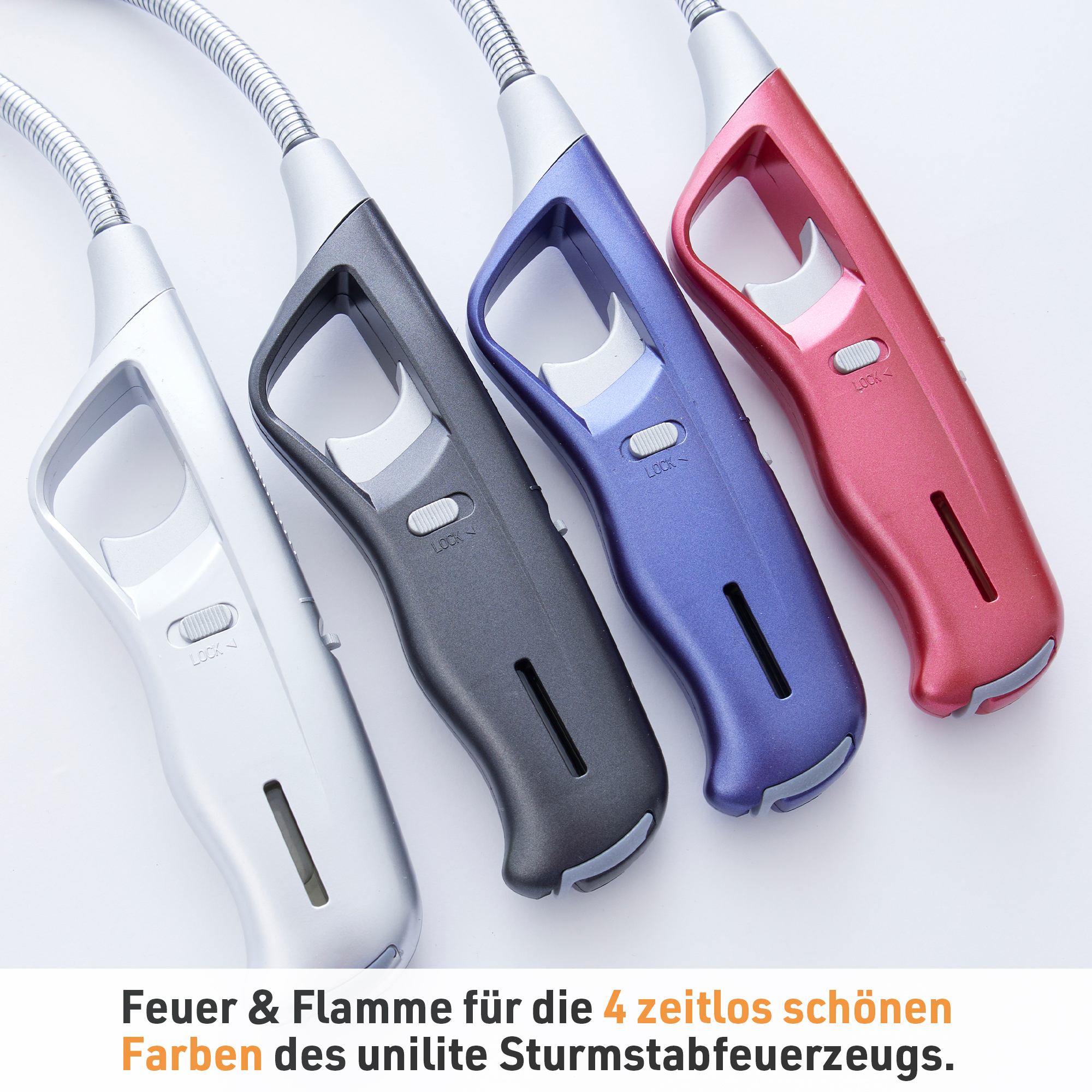 Feuer für 4 UNILITE Stabfeuerzeuge 