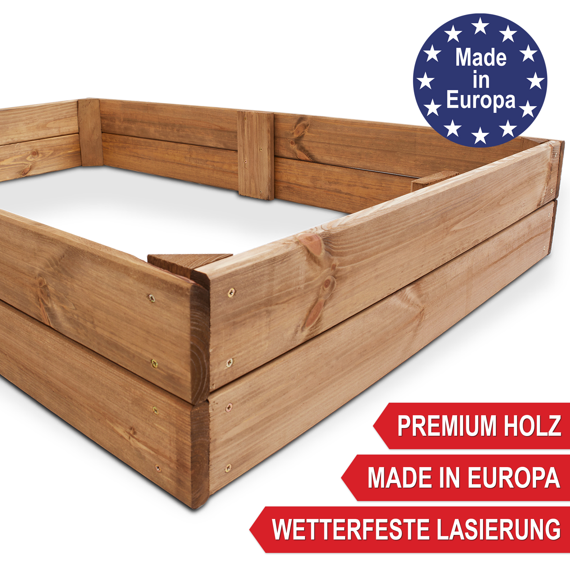 Premium Holz - Made in Europa - Wetterfeste Lasierung - Pflanzrahmen - Hochbeet - Gartenbox - Anzuchtrahmen - Blumenrahmen - Gemüserahmen - Kräuterrahmen - Pflanzkasten - Gartenrahmen