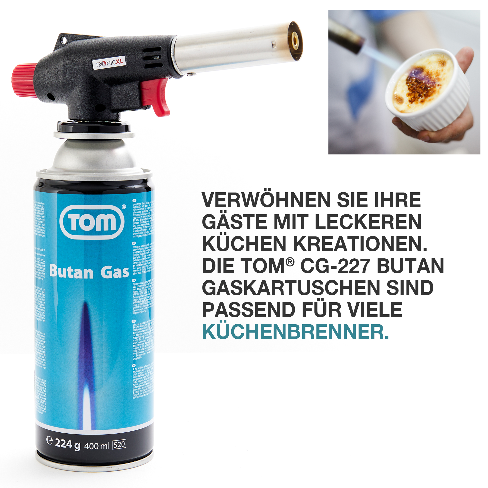 Gaskartusche 227g – Küchenbrenner – Camping Gas – Outdoor Gas – Gaskocher – Sicherheitsventil – Mobile Gasversorgung – Butangas – Einfache Anwendung – Kartusche