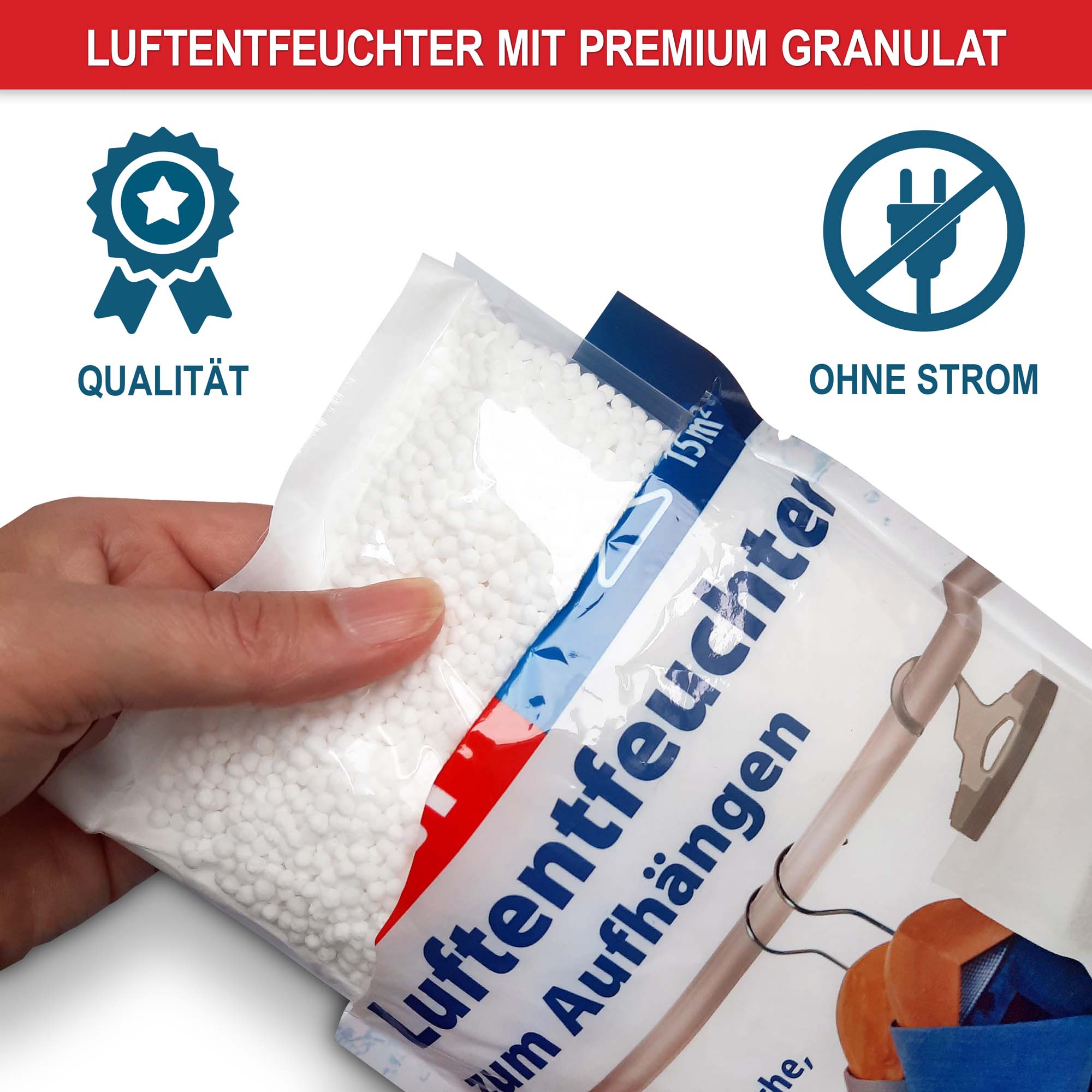 Luftentfeuchter mit Premium-Granulat - Qualität ohne Strom - Luftentfeuchter Feuchtigkeitsabsorber Lufttrockner Raumentfeuchter Feuchtigkeitsregler