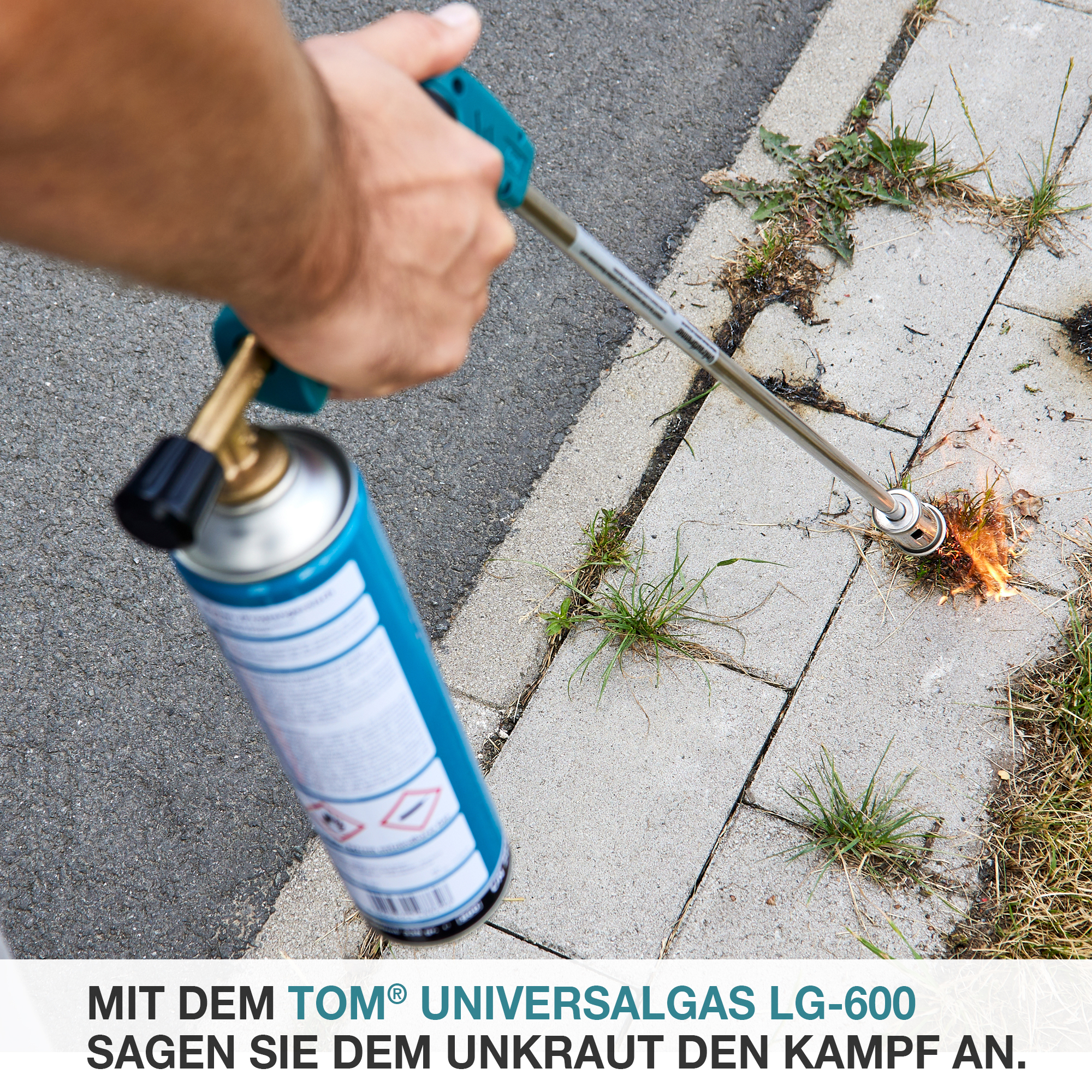 Mit TOM Universalgas LG-600 Unkraut effektiv bekämpfen