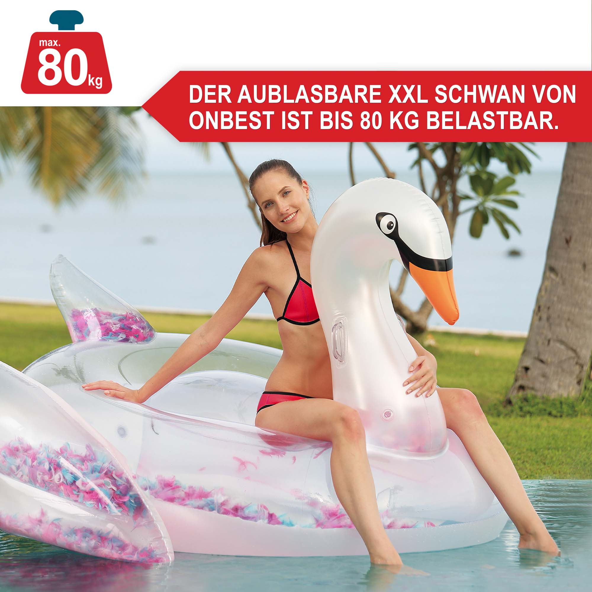 Der aufblasbare XXL Schwan von Onbest ist bis 80 kg belastbar langlebig und hochwertig Schwimmvogel-Wasservogel-Höckerschwan-Cygnus-Weißschwan-Zierschwan