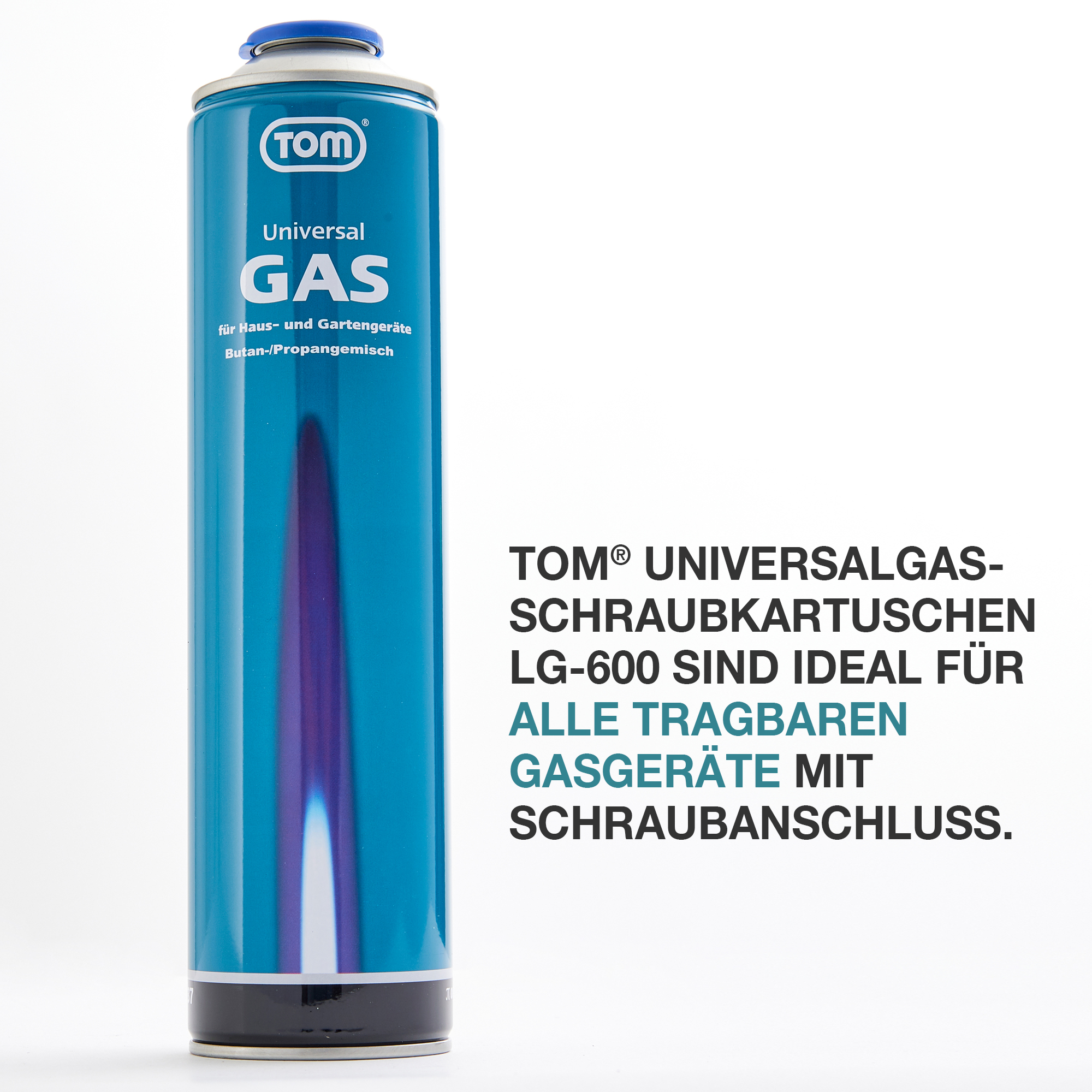 TOM LG-600 Universalgas Schraubkartuschen Perfekt für mobile Gasgeräte