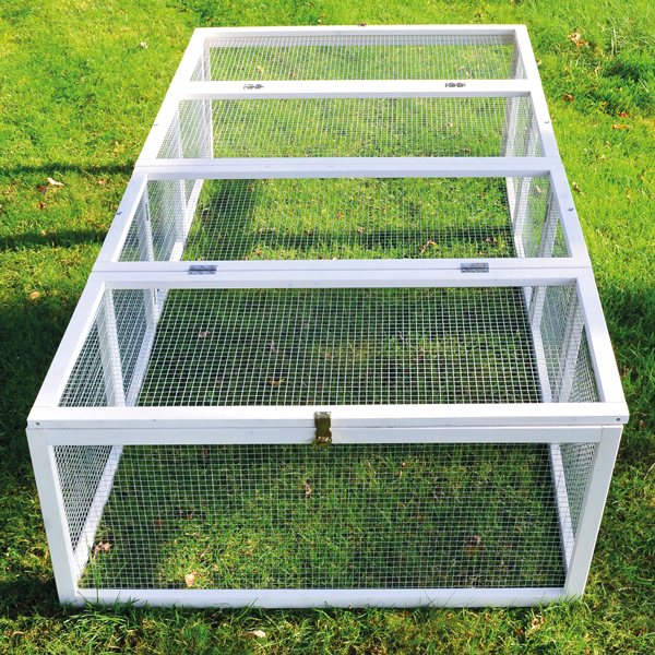 Auslaufgehege Rabbit Run in Weiß stabil und sicher ideal für Kleintiere im Garten mit geschlossener Konstruktion und hellem Design