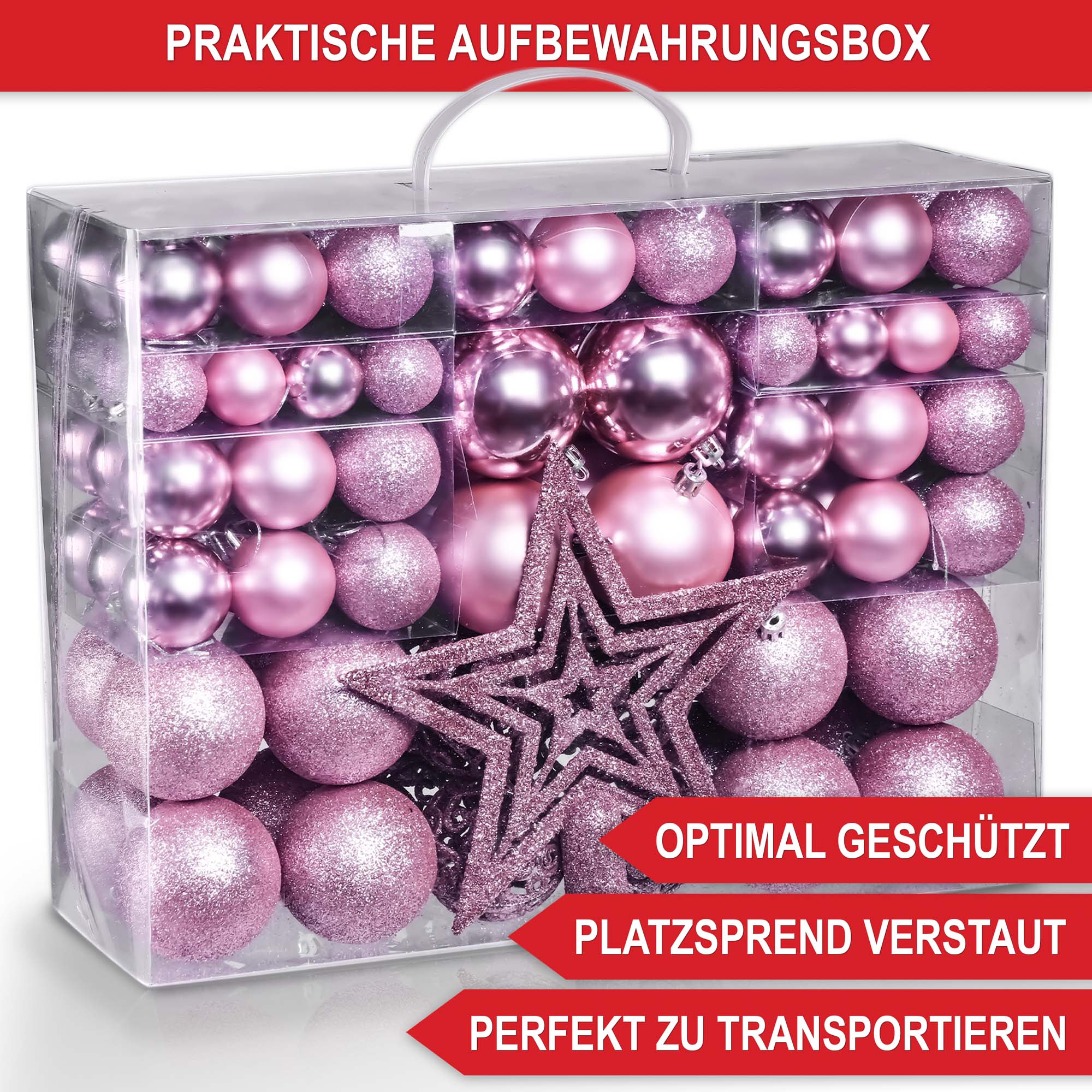 Weihnachtskugeln Aufbewahrungsbox pink