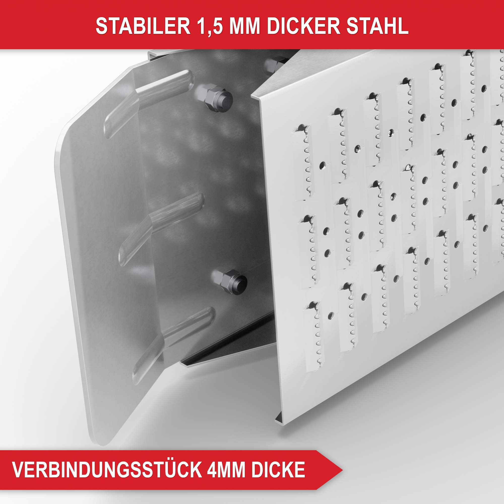 1,5 mm dicker Stahl Verbindungsstueck 4 mm Dicke