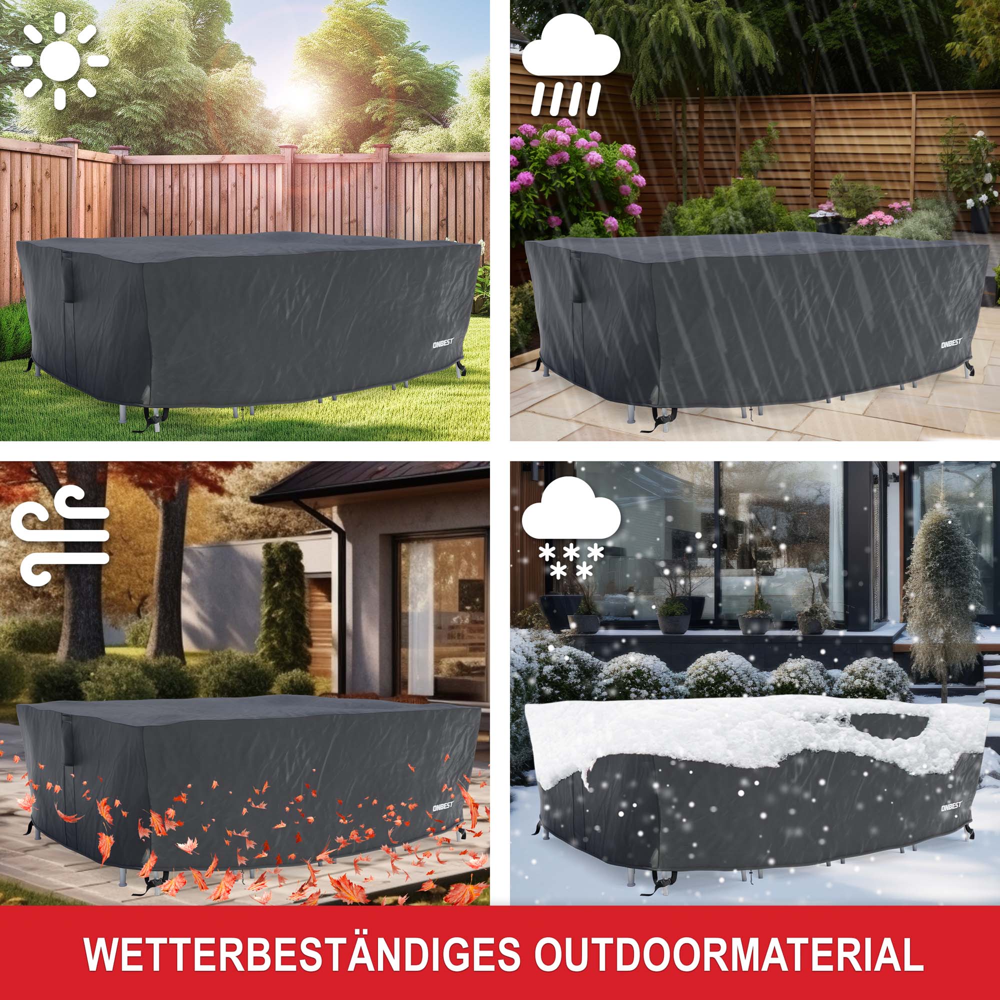 Wetterbeständiges Outdoormaterial schützt Ihre Gartenmöbel das ganze Jahr über