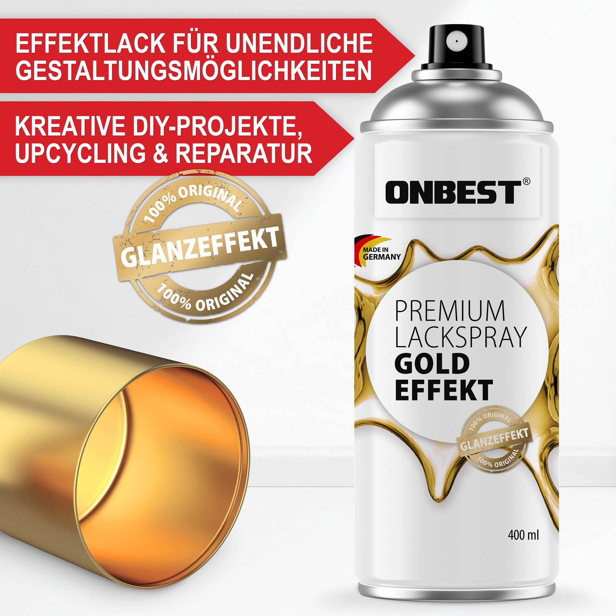 Premium Lackspray Gold Effekt für kreative DIY-Projekt