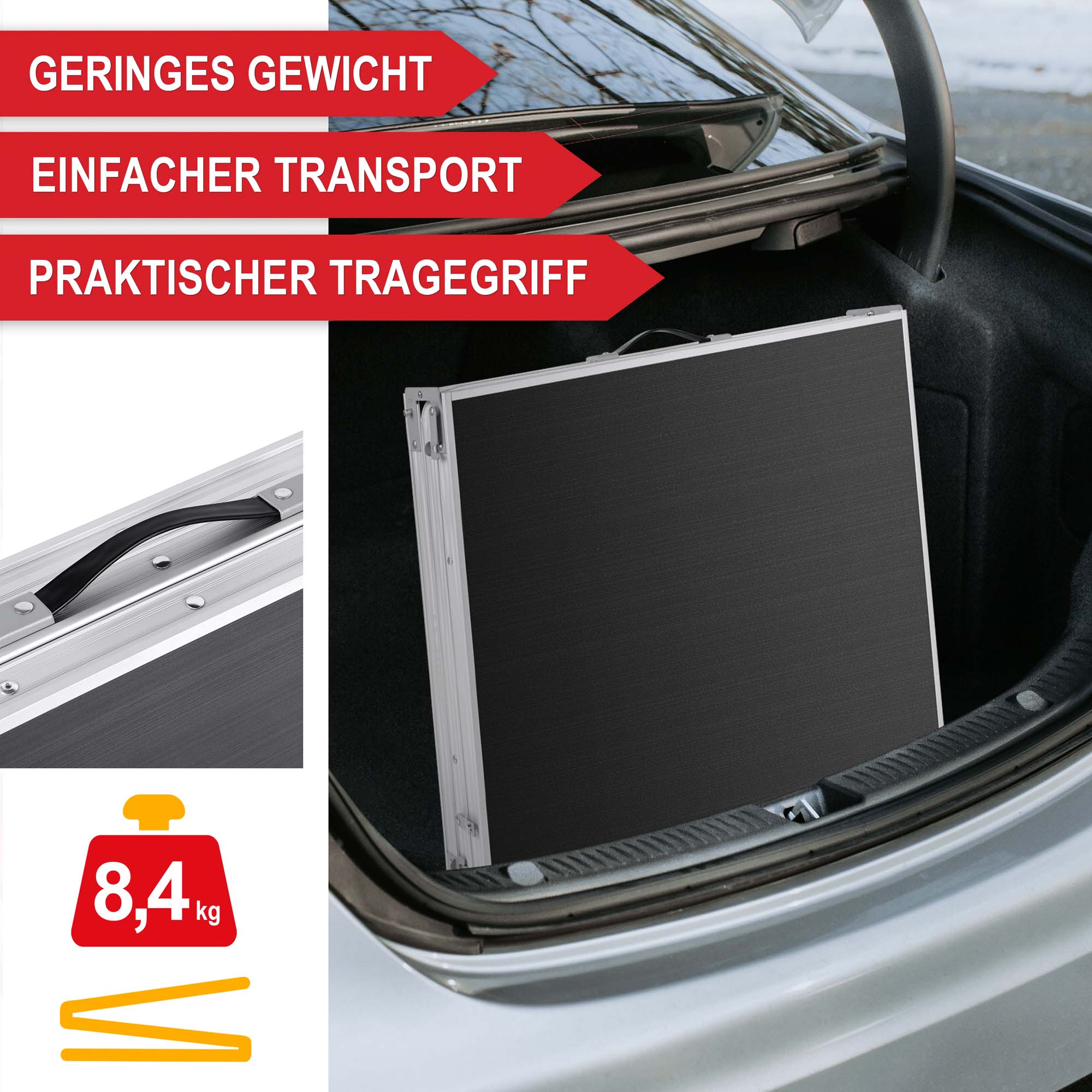  Klapptisch Sylt - Geringes Gewicht - einfacher Transport - praktischer Tragegriff - Campingtisch - Falttisch - Esstisch