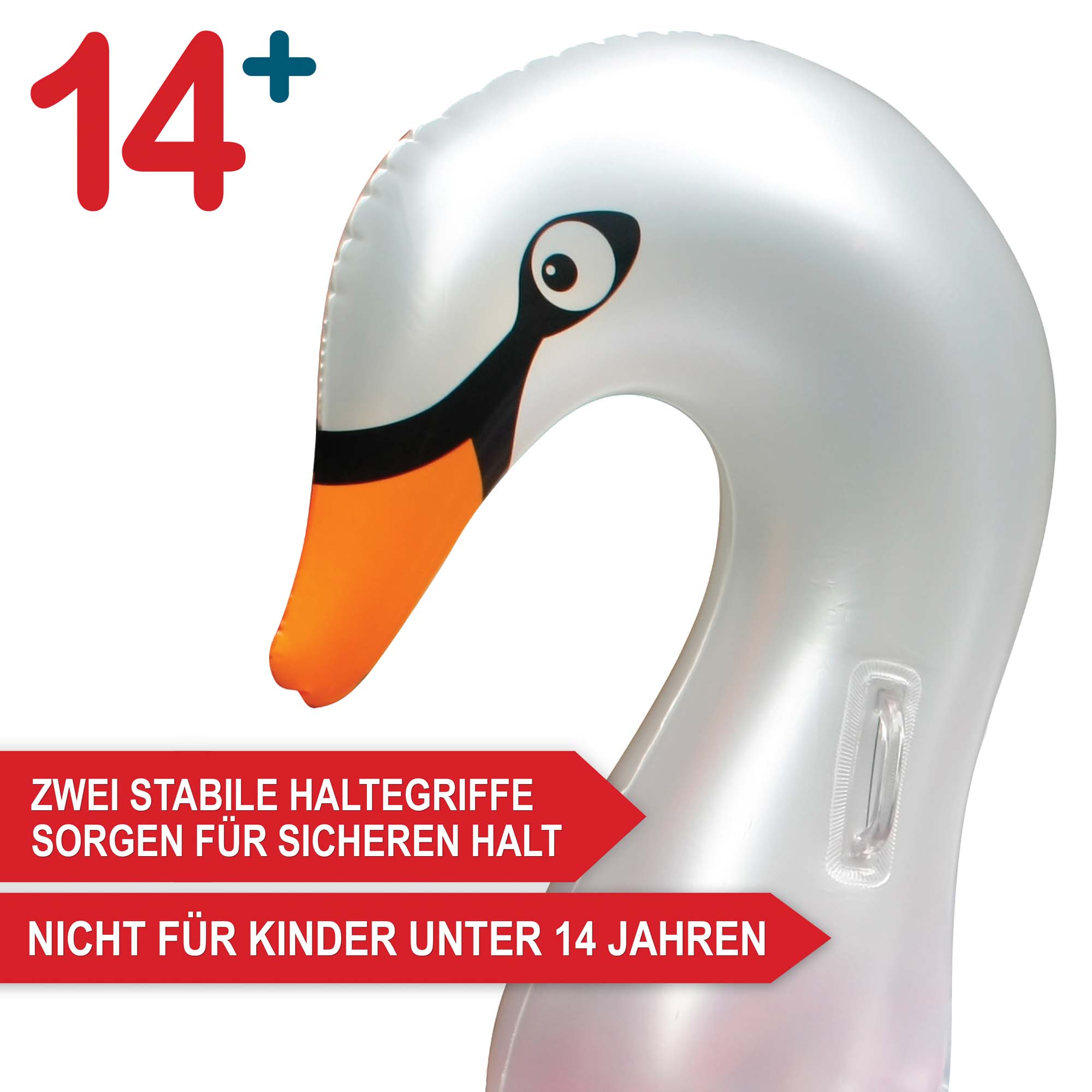 Zwei stabile Haltegriffe sorgen für sicheren Halt nicht für Kinder unter 14 Jahren langlebig und hochwertig Schwimmvogel-Wasservogel-Höckerschwan-Cygnus-Weißschwan-Zierschwan