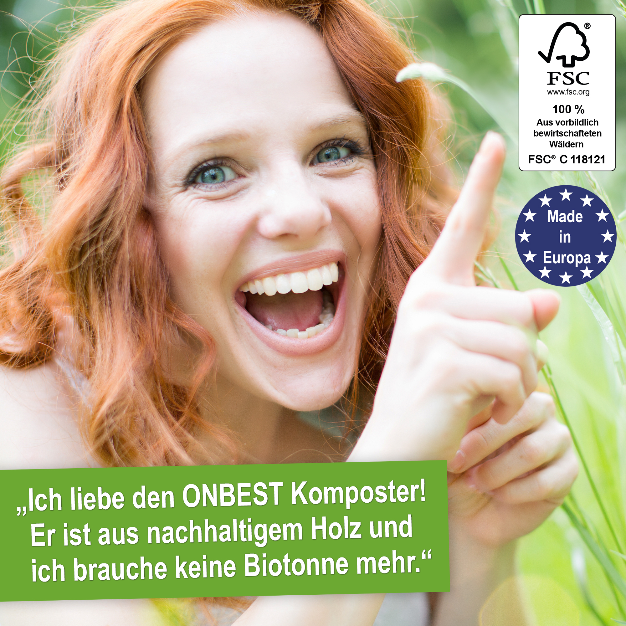 ONBEST Komposter aus nachhaltigem Holz keine Biotonne mehr nötig