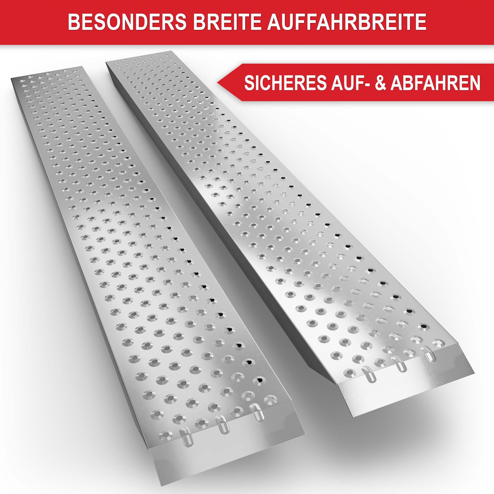 Besonders breite Auffahrbreite sicheres Auffahren und Abfahren