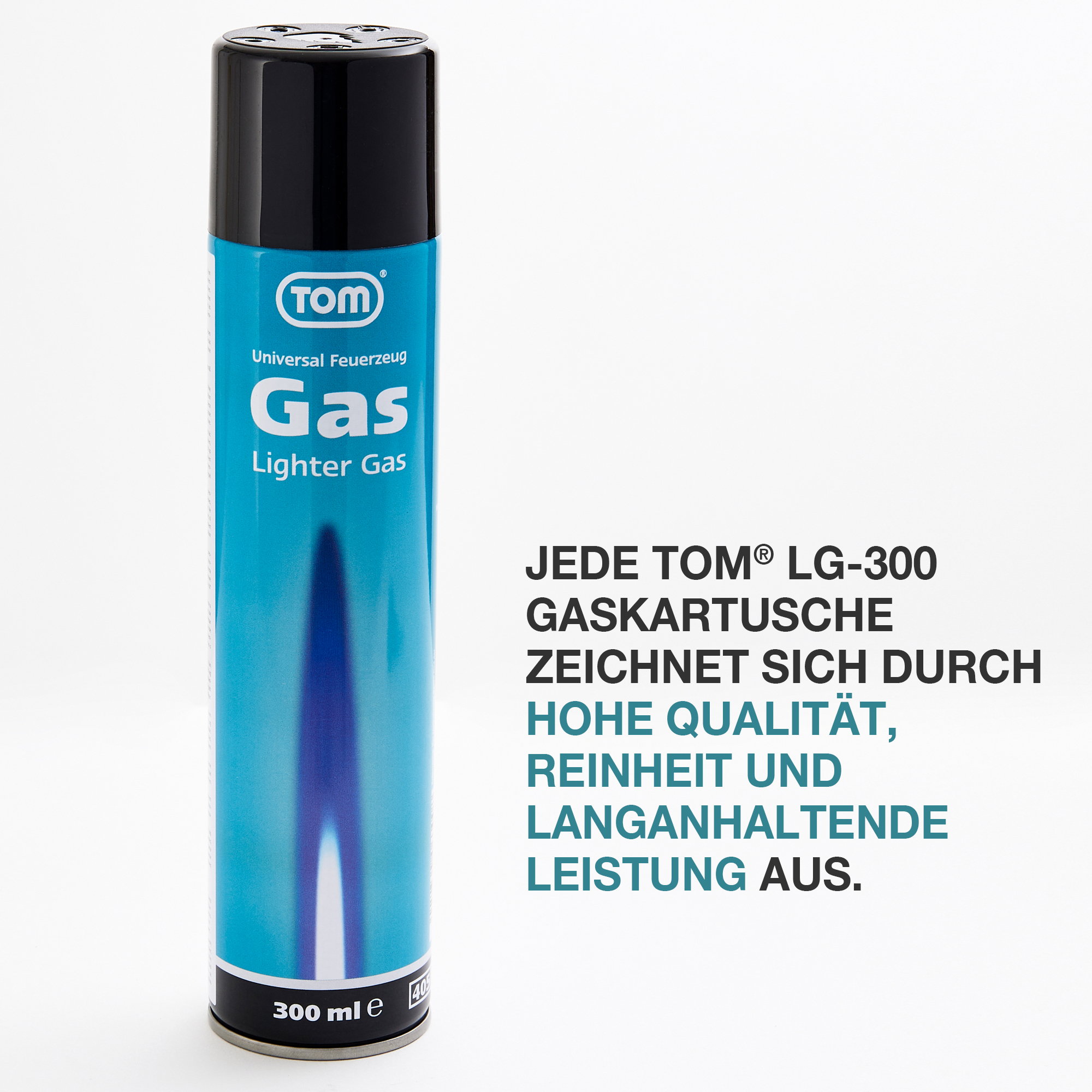 TOM LG-300 Gaskartusche Hohe Qualität und Reinheit Langanhaltende Leistung für Ihr Feuerzeug