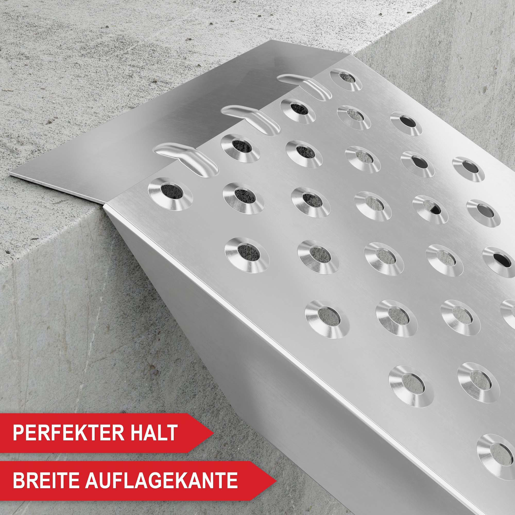 Auffahrrampe breite Auflagekante perfekter Halt