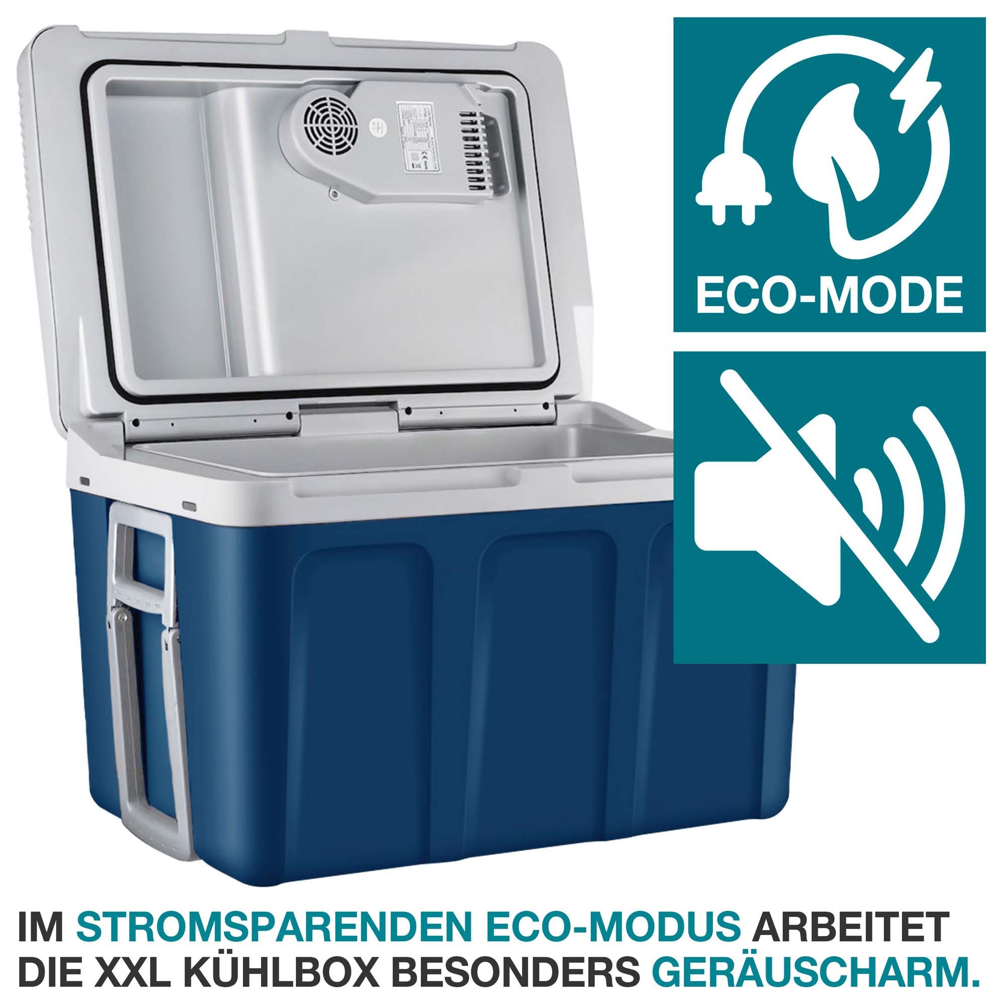 Kühlbox Blau – Thermoelektrische Kühlbox – Mobiler Kühlschrank – Camping-Kühlbox – Auto-Kühlbox – Reise-Kühlbox – Elektrische Kühlbox – Isolierbox – Tragbare Kühlbox – Picknick-Kühlbox - Eco-Mode