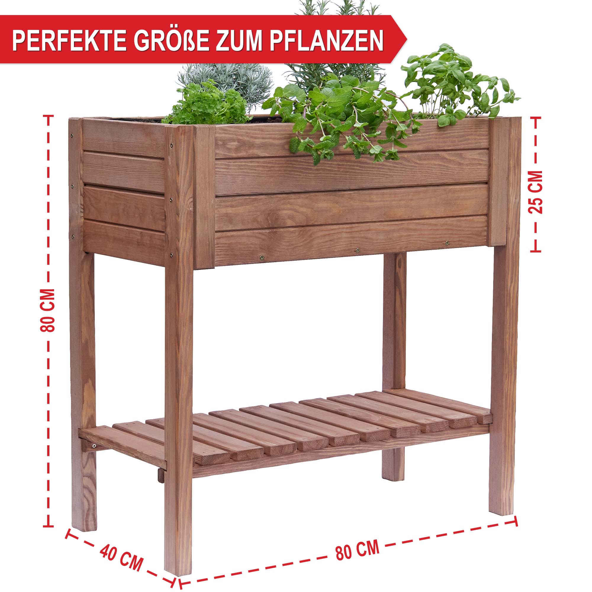 Hochbeet Summe perfekte Größe zum Pflanzen ideal für Kräuter und Gemuese