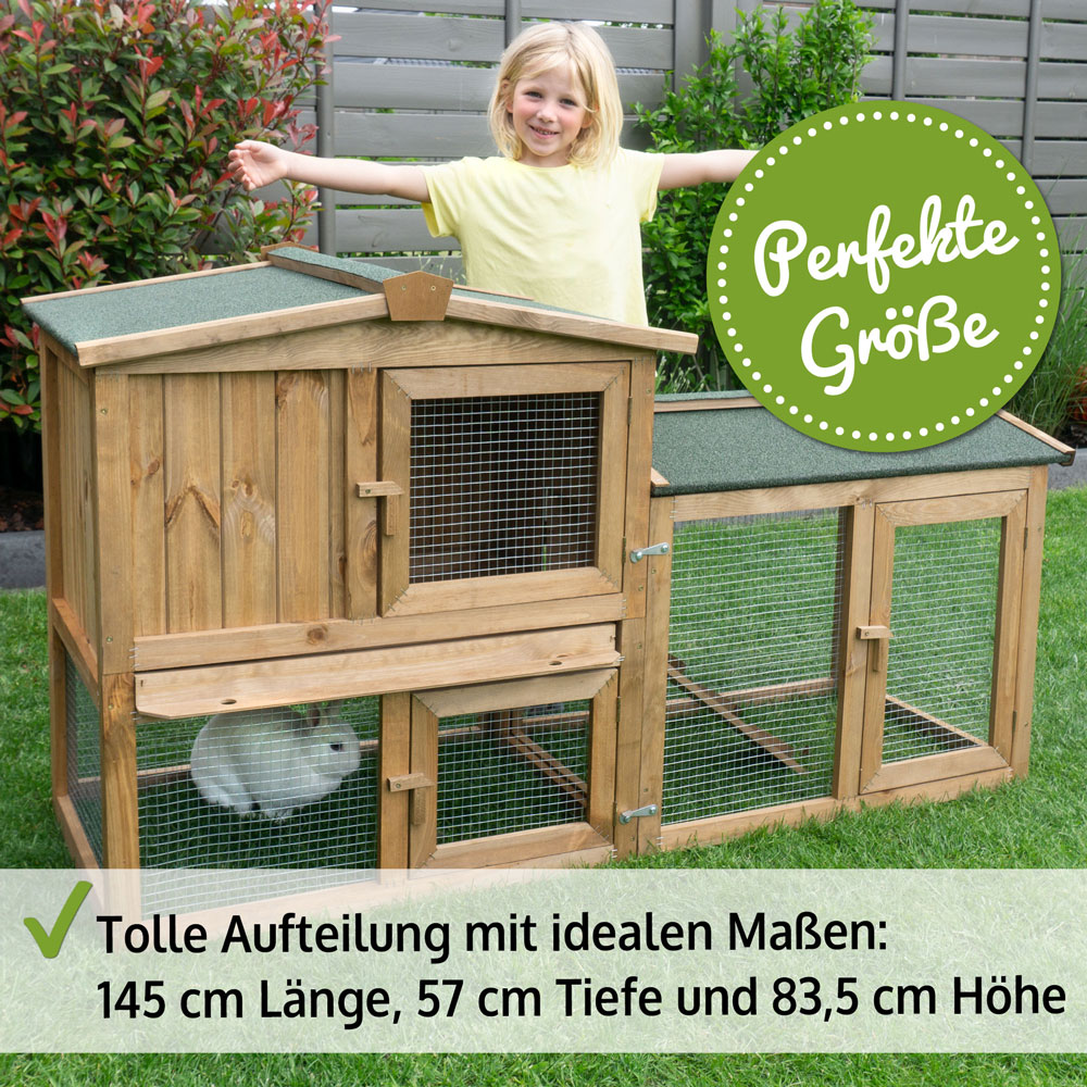 Tolle Aufteilung mit den Maßen 145 cm Länge 57 cm Tiefe 83,5 cm Höhe