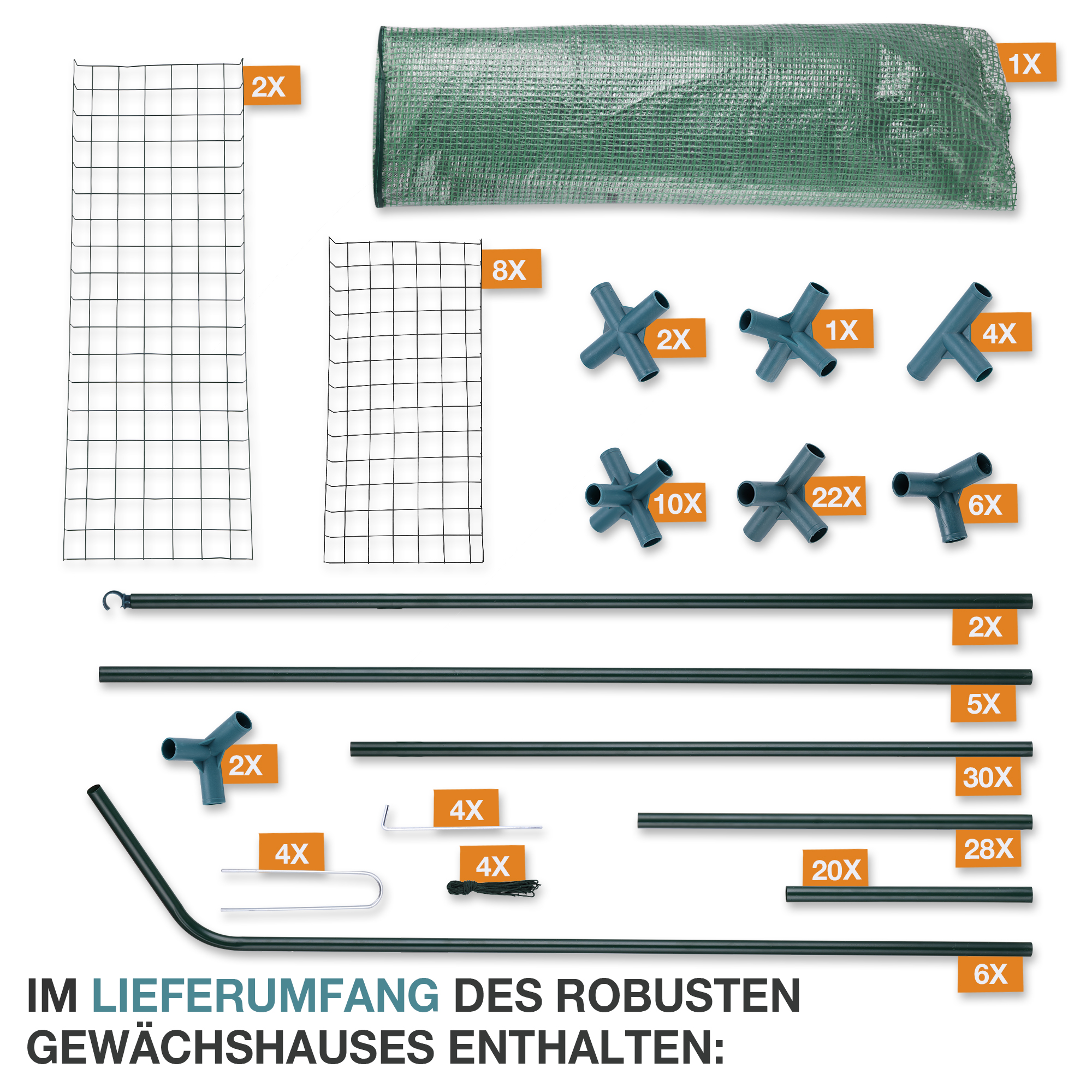 Lieferumfang Anzucht-Gewächshaus – Treibhaus – Pflanzenhaus – Gartenhaus – Frühbeet – Ideal zum Abstellen von Topfpflanzen – Stabiles Pflanzregal mit drei Gitterablagen