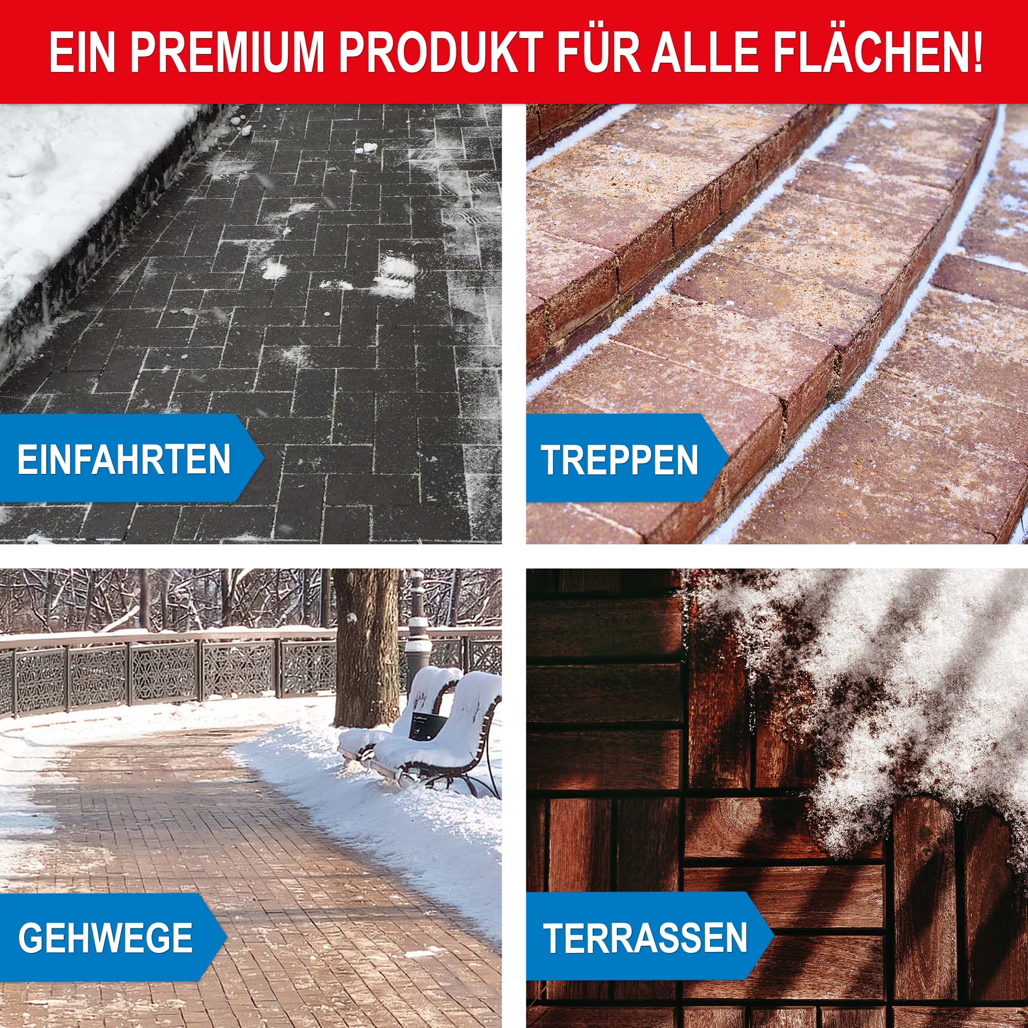 Winterstreu - ein Premium-Produkt für alle Flächen - Einfahrten - Treppen - Gehwege - Terrassen - Streusalz - Eisstopper - Wintergranulat